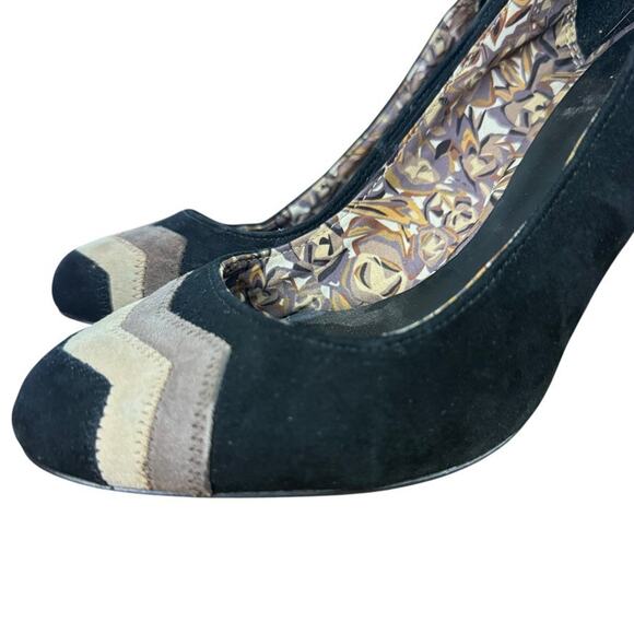 Missoni for Target Black Suede Round Toe Block High Heels Pumps Shoes sz 8.5 - Picture 8 of 16